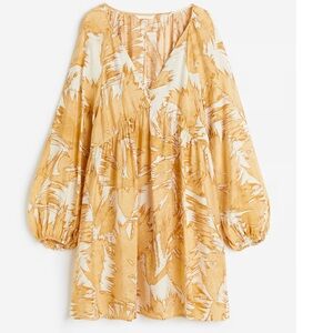 H&M Yellow and White Patterned Blouse